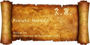 Kurutz Markó névjegykártya